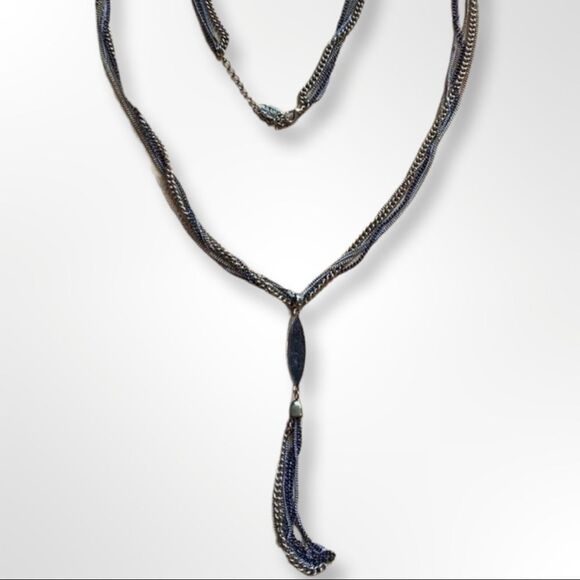 - Signed Nicole Miller Multi layered Tassel Necklace - Picture 1 of 9